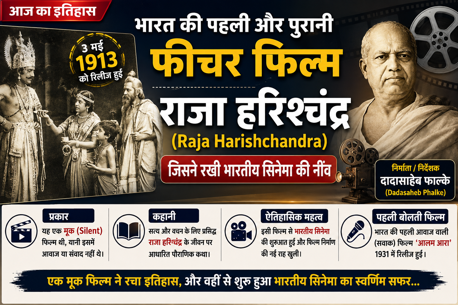 जब भारत ने पहली बार बड़े पर्दे पर रचा इतिहास, ‘राजा हरिश्चंद्र’ से शुरू हुआ भारतीय सिनेमा का सफर